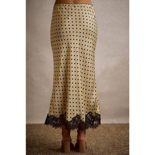 Polka Dot Satin Lace Skirt