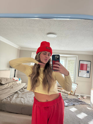 Cheetah Beanie in Red