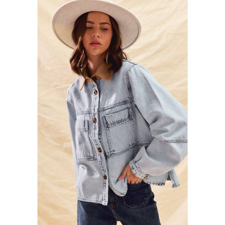 Vintage Acid Washed Denim Shacket