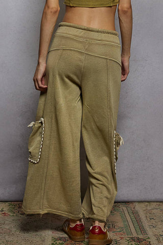 French Terry Knit Stud Detail Pants