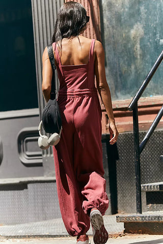 Free People Hot Shot Inbound Onesie in Crimson