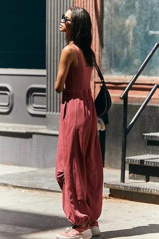 Free People Hot Shot Inbound Onesie in Crimson