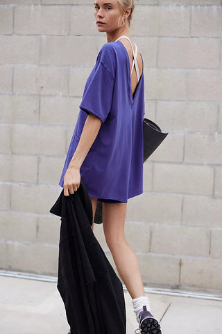Hot Shot Tee Romper in Dark Amethyst
