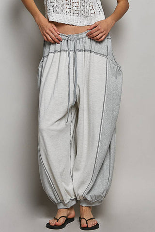 Thermal Double Gauze Rib Mix Pants