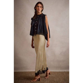 Polka Dot Satin Lace Skirt