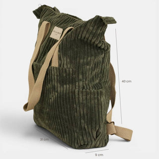 Corduroy Backpack in Olive Green
