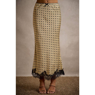 Polka Dot Satin Lace Skirt
