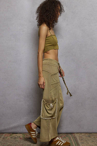 French Terry Knit Stud Detail Pants