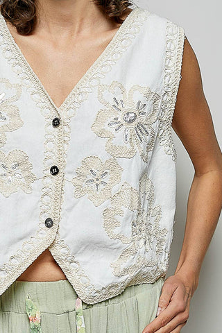 Crochet Sequined Vest