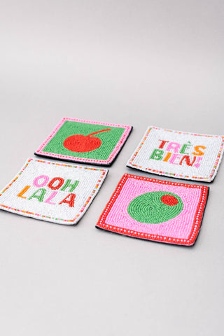 Beaded Cocktail Coaster Set