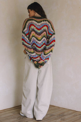 Hand-Knit Multicolor Sweater