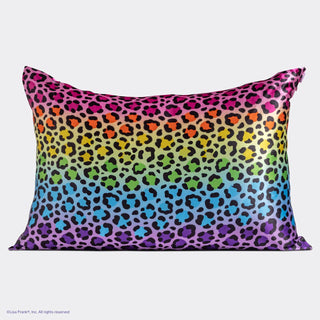 Lisa Frank x Kitsch Standard Satin Pillowcase in Rainbow Leopard