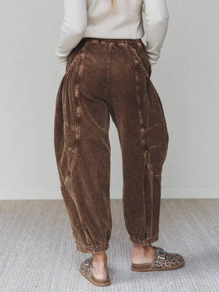 Nora Gathered Barrel Corduroy Pant