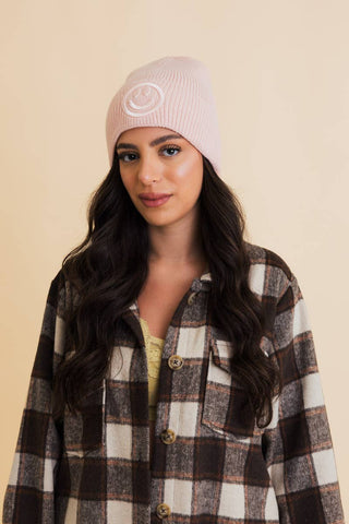 Smiley Beanie in Blush