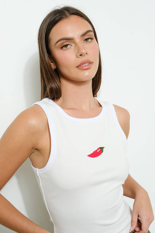 Chili Pepper Beaded Tank