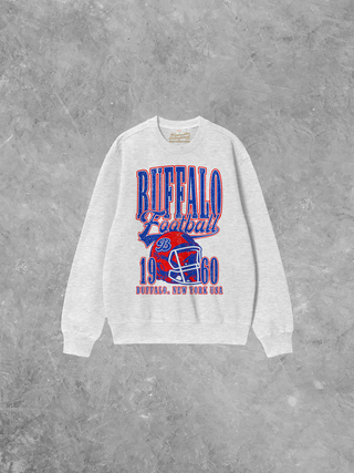 Vintage Buf Football Boxy Sweatshirt in Ash Gray