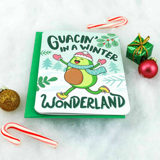 Guacin In A Winter Wonderland Avocado Christmas Holiday Card