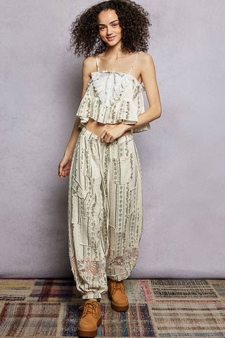 Ruffle Lacey Floral Tank