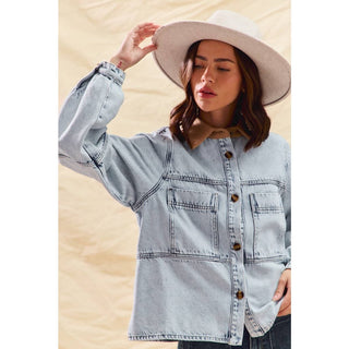 Vintage Acid Washed Denim Shacket