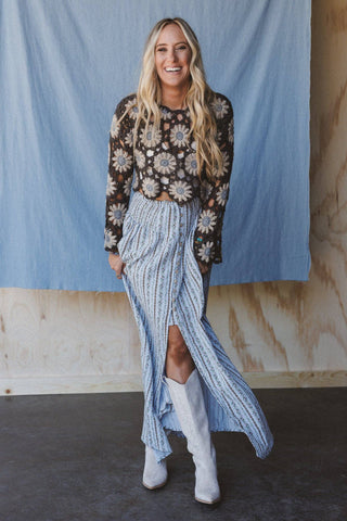 Free To Dream Crochet Top Charcoal