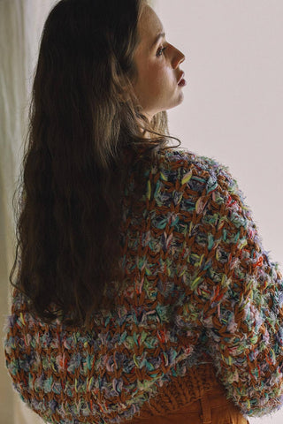 Hand-Knit Multicolor Cardigan