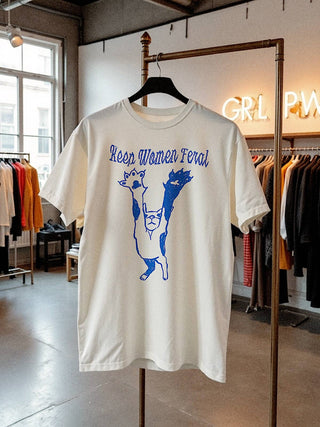Keep Women Feral Feminist Tee in Ivory