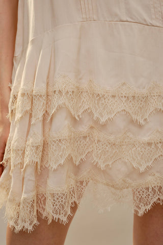 Scallop Lace Slip Mini Dress