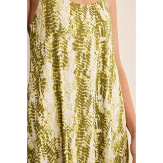 Tie-Dye Print Maxi Dress in Olive