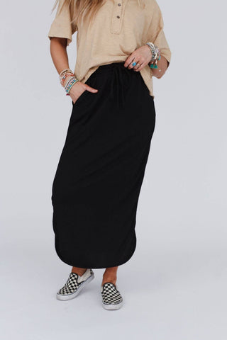 So Comfy Drawstring Maxi Skirt