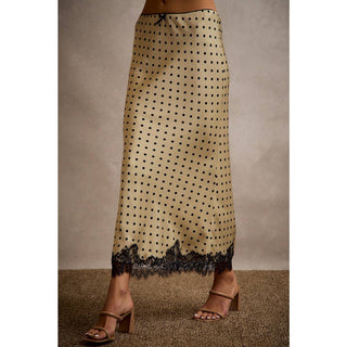 Polka Dot Satin Lace Skirt