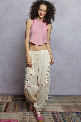Round Neck Embroidered Tank