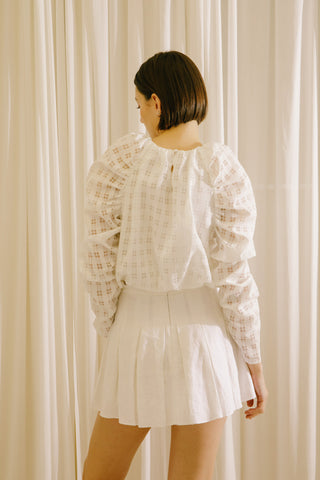 Monochromatic Gingham Blouse