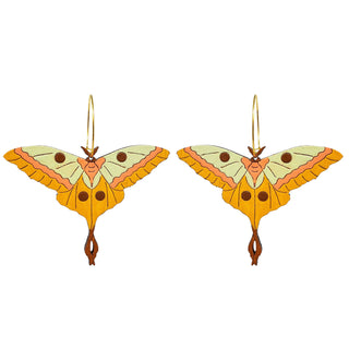 70s Moth Hoop Earrings