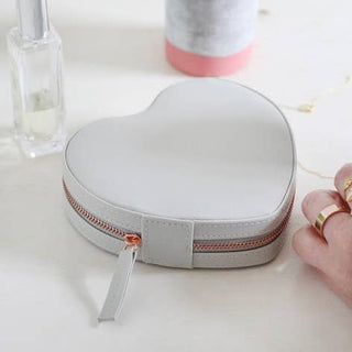 Grey Heart Jewelry Case