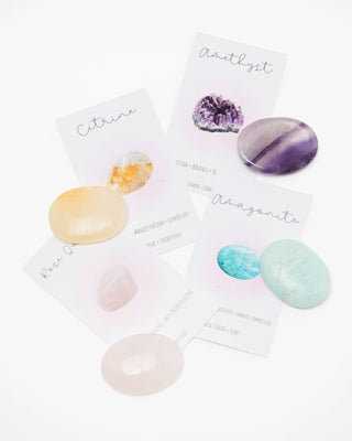 Worry Stones, Polished Crystals, Pocket Minerals with Card