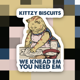 Cat Biscuits We Knead Em Sticker
