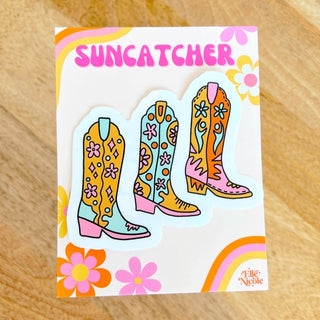 Suncatcher Sticker - Groovy Boots
