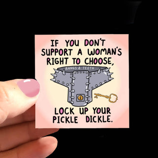 Lock Up Your Pickle Dickle , Pro Choice sticker, feminist