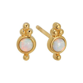 Ophelia Opal Stud Earrings in Gold