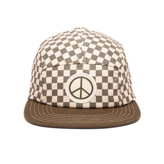 Peace Checkered Kids Flat Brim Hat: Baby/Toddler